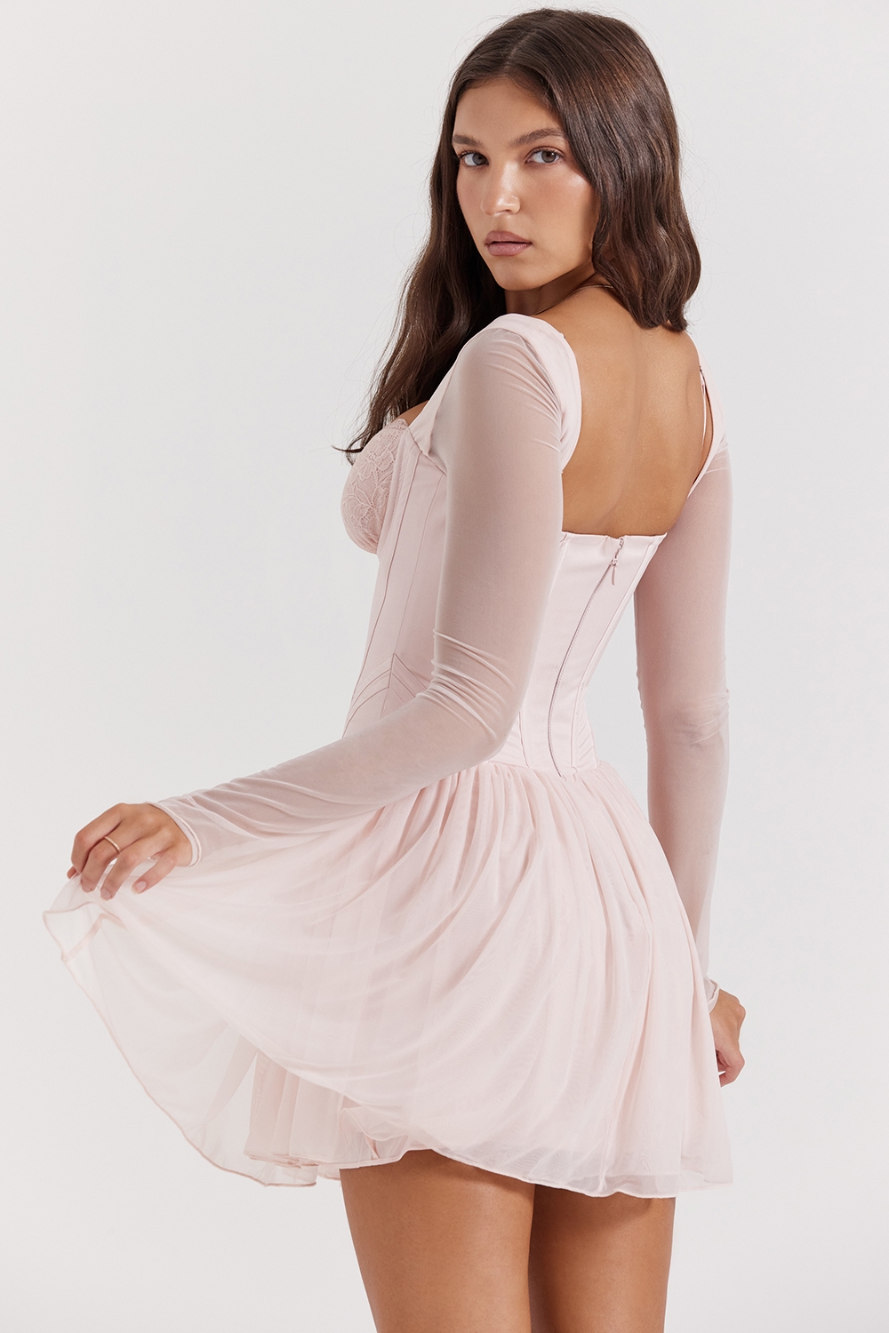 Vivi  Soft Peach Corset Mini Dress — image 9
