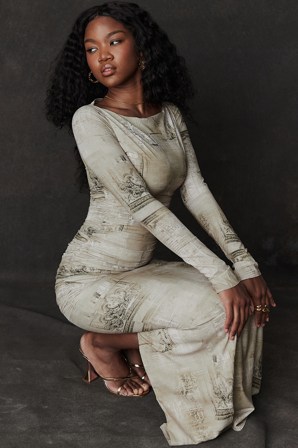 Lanetta  Pale Sage Print Maxi Dress — image 15