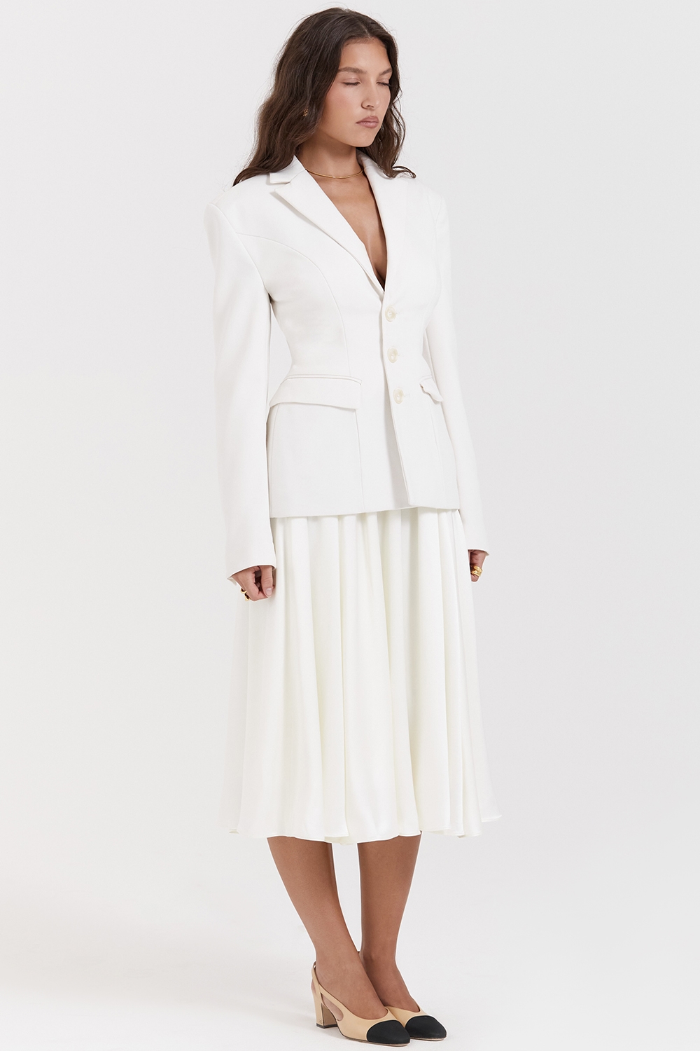 Sariah  Ivory Contour Tailored Blazer — image 9