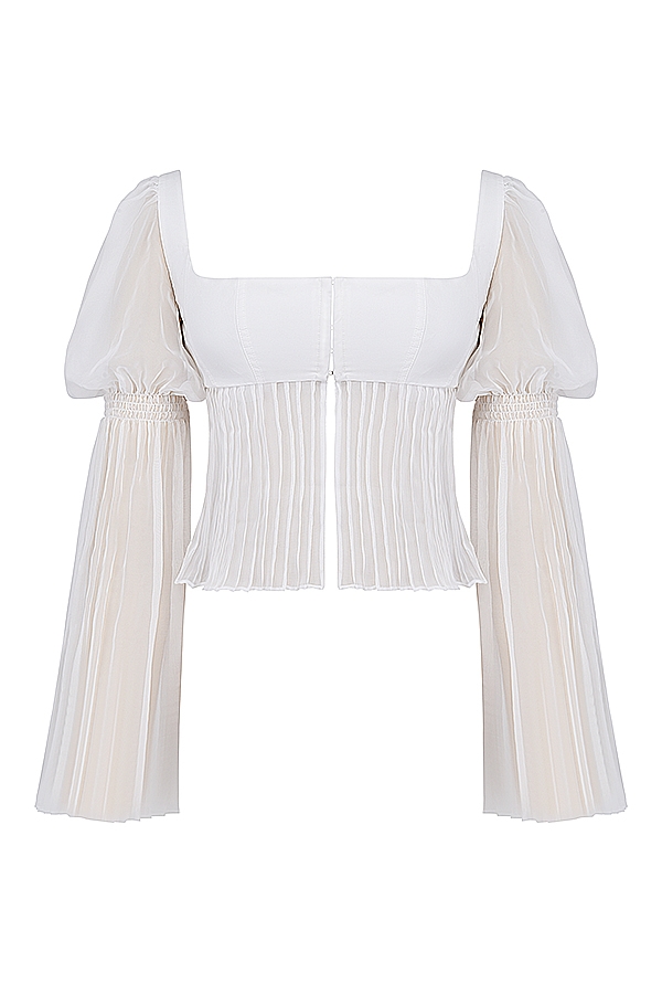 Lucie  White Pleated Top — image 8