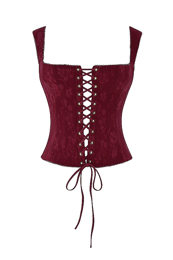 Parisa  Merlot Floral Corset — image 13