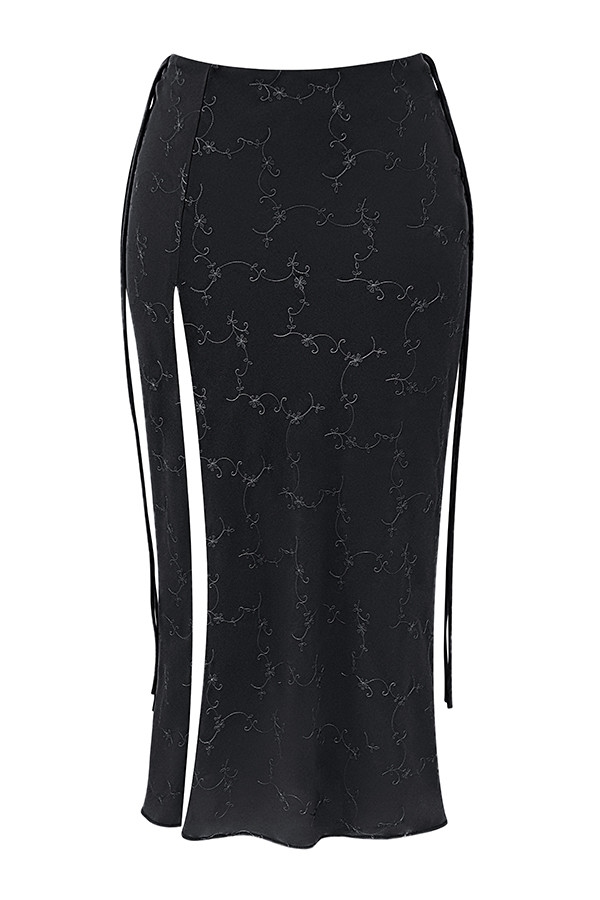 Mistress Rocks Black Embroidered High Split Skirt - SALE — image 11