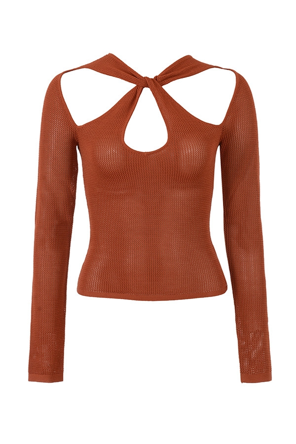 Mistress Rocks Copper Crochet Knit Cutout Top - SALE — image 10