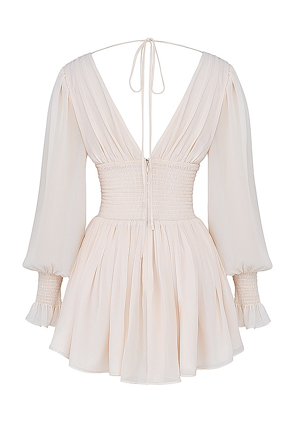 Mistress Rocks Cream Shirred Mini Dress - SALE — image 17