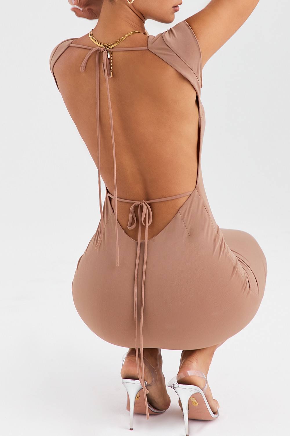 Mistress Rocks Clay Lace Back Midi Dress - SALE — image 9