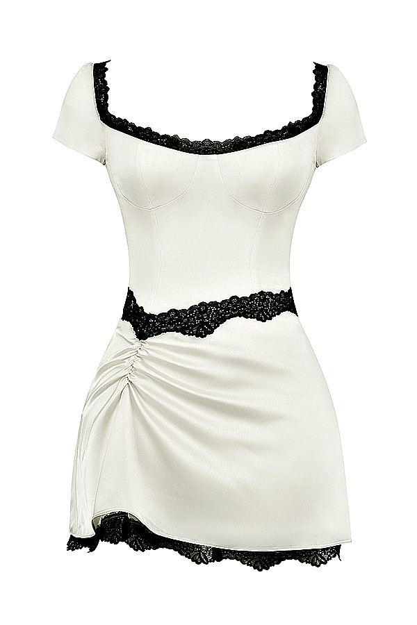 Mistress Rocks Ivory Satin Mini Dress - SALE — image 10