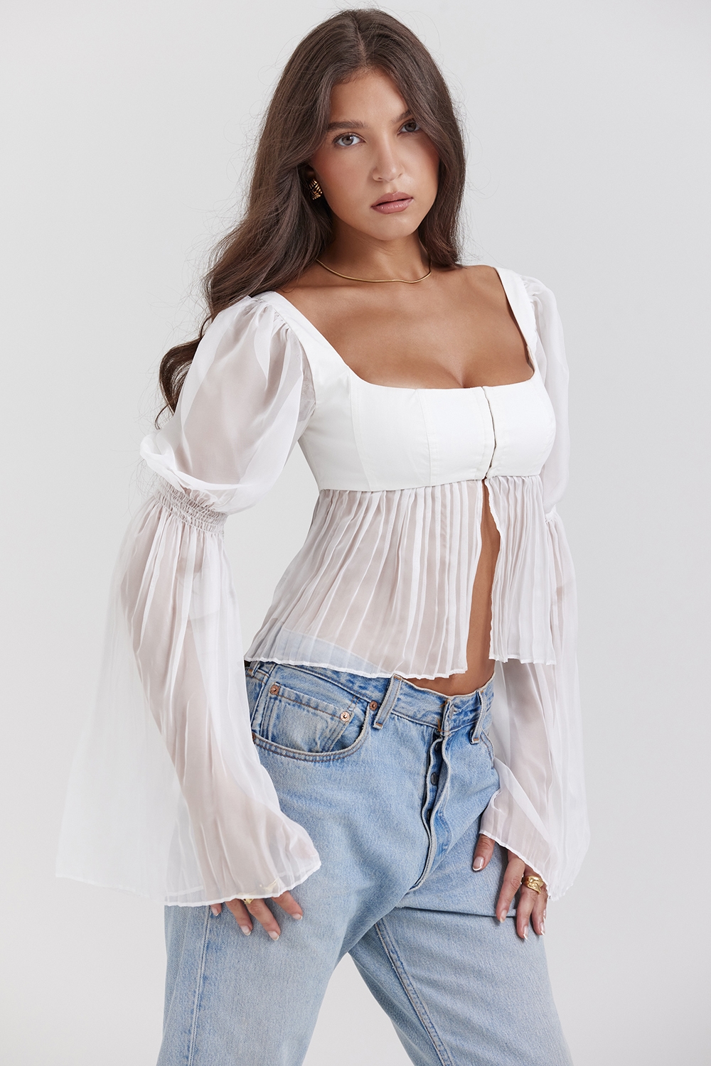 Lucie  White Pleated Top — image 6
