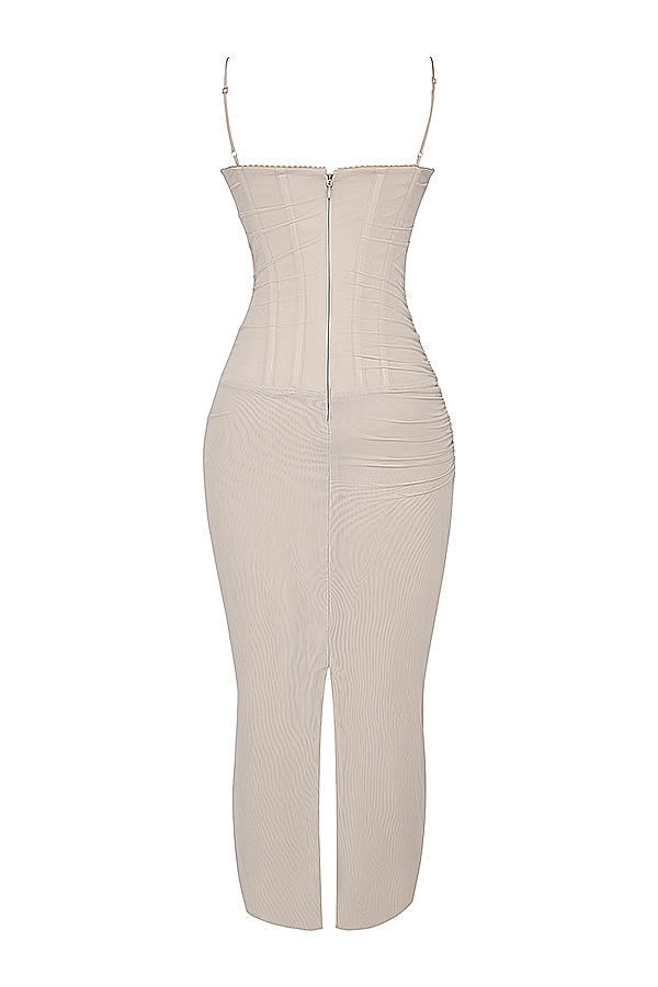Nalini  Sand Stretch Mesh Maxi Dress — image 19