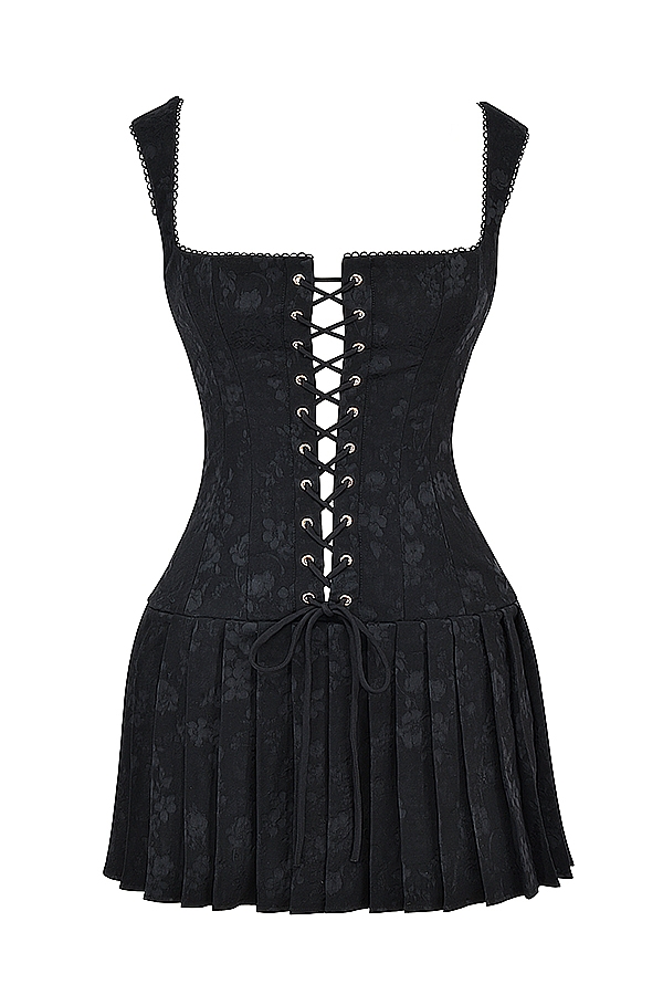 Talia  Black Pleated Mini Dress — image 16