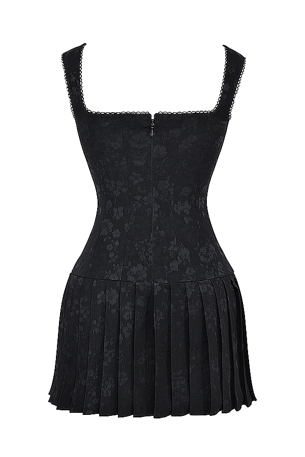 Talia  Black Pleated Mini Dress — image 18