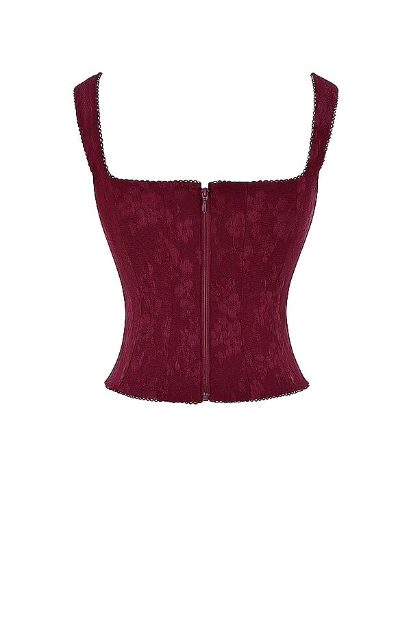 Parisa  Merlot Floral Corset — image 15