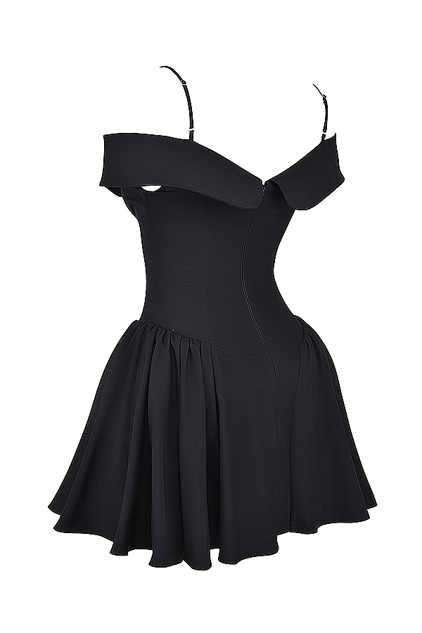 Elida  Black Off Shoulder Mini Dress — image 14