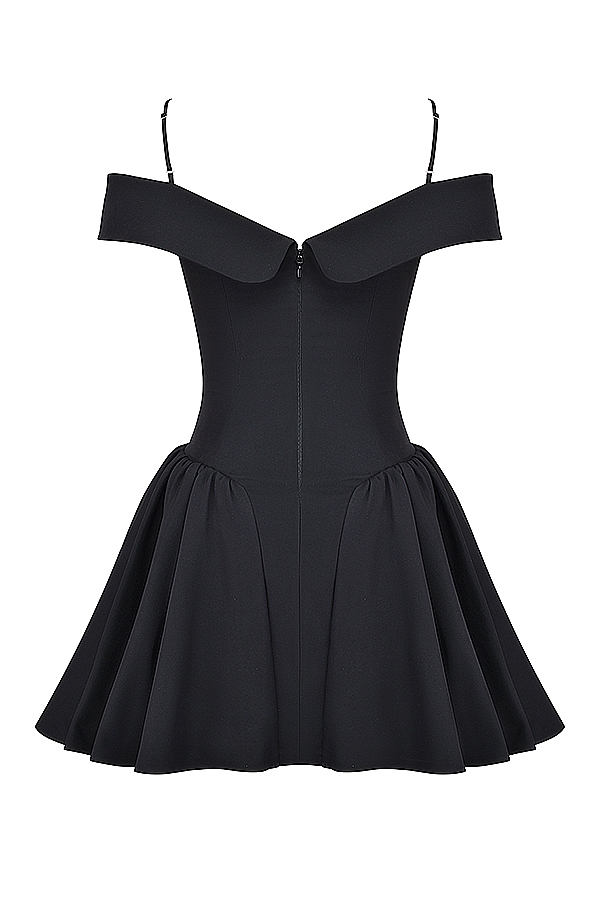Elida  Black Off Shoulder Mini Dress — image 15