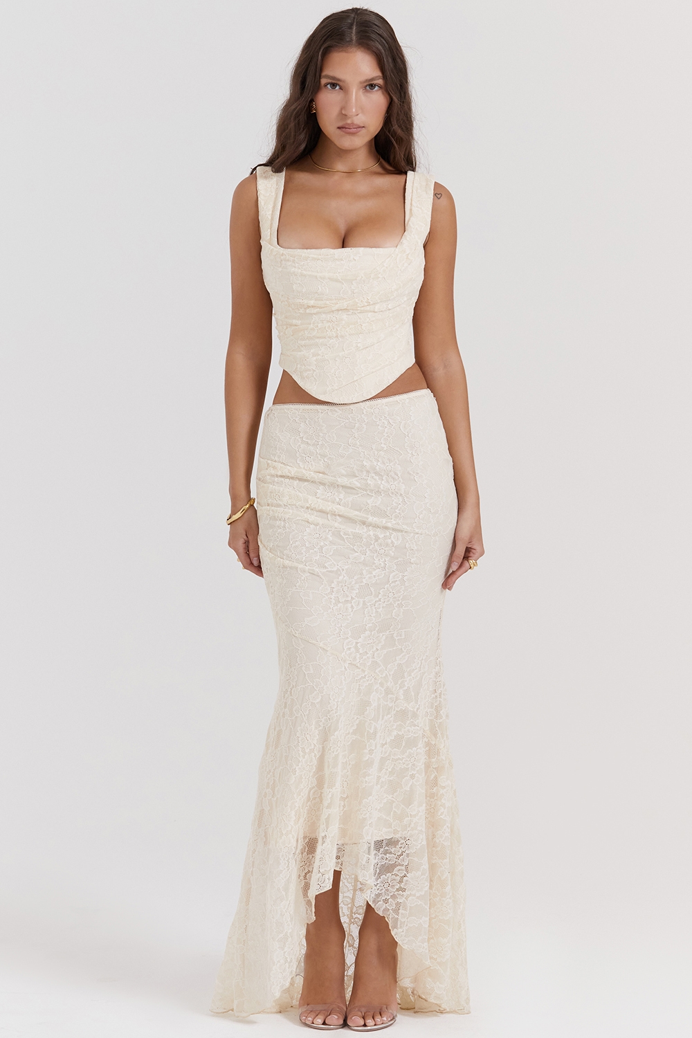 Una  Vintage Cream Lace Corset — image 3