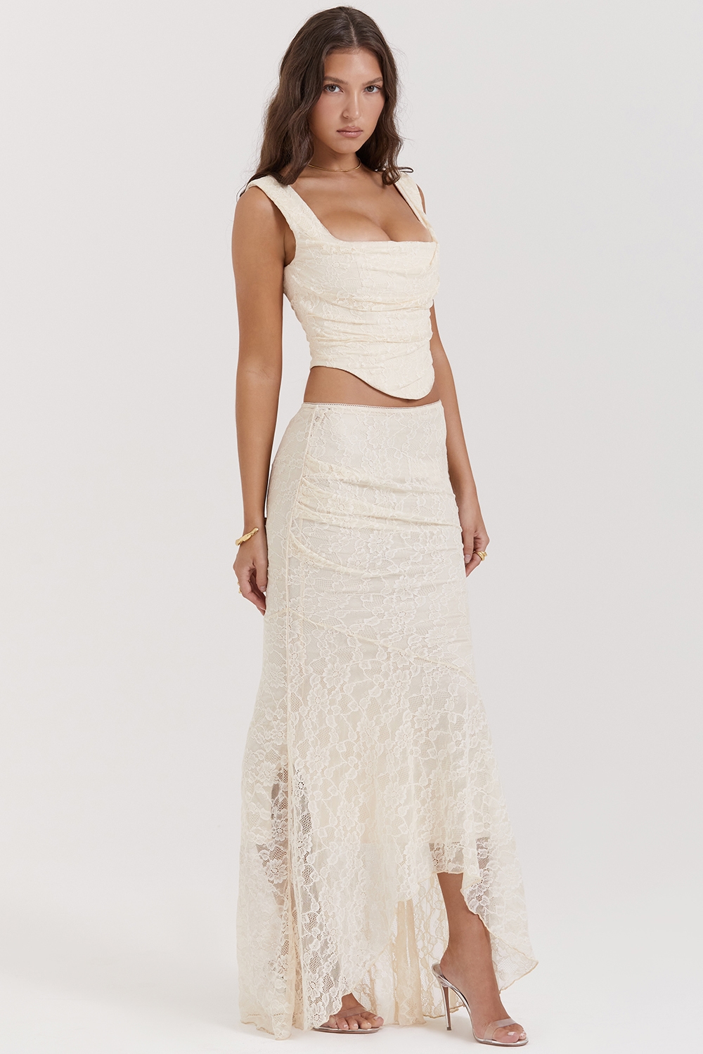 Therese  Vintage Cream Lace Maxi Skirt — image 6