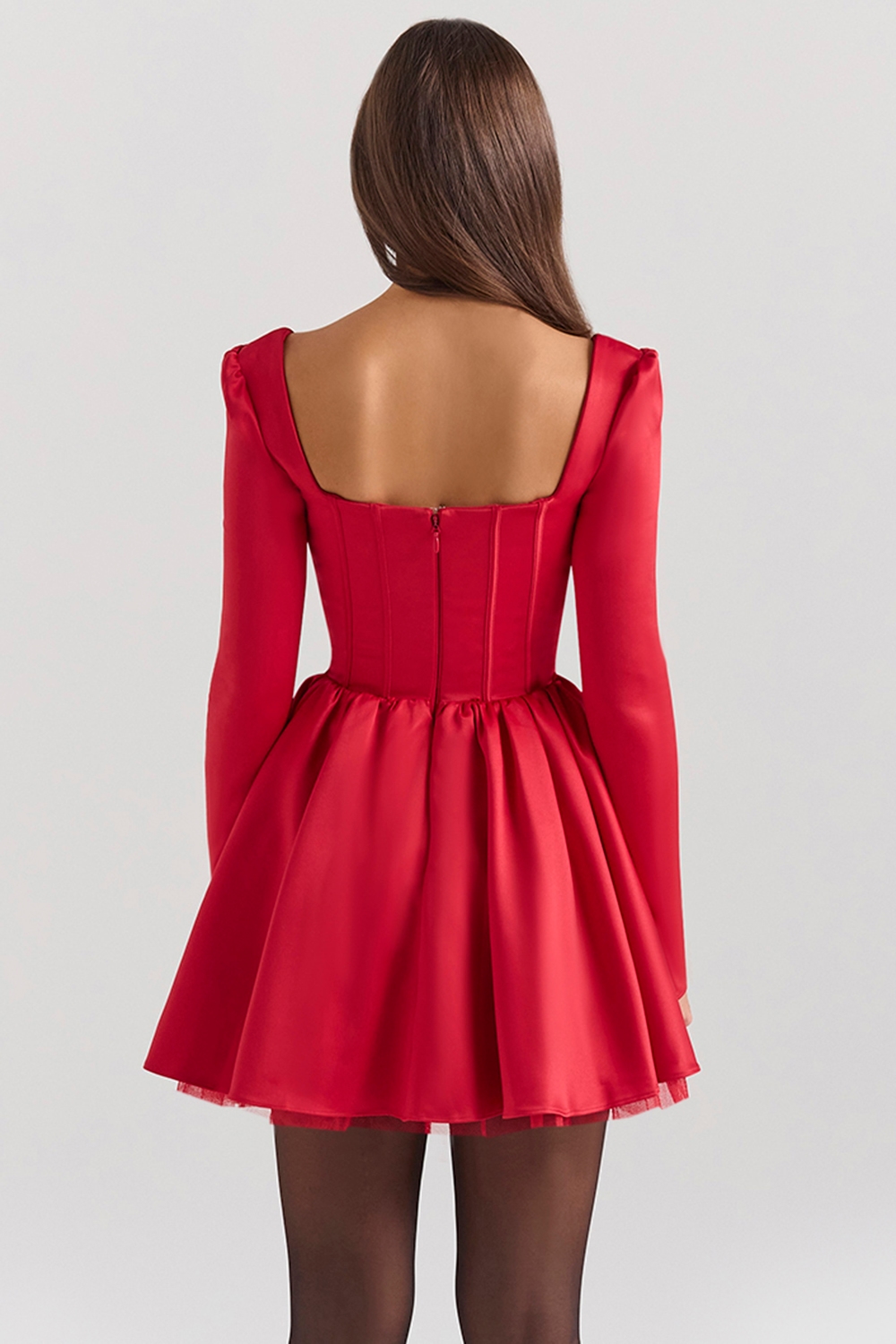 Nina Holly Red Removable Bow Tulle Mini Dress — image 10