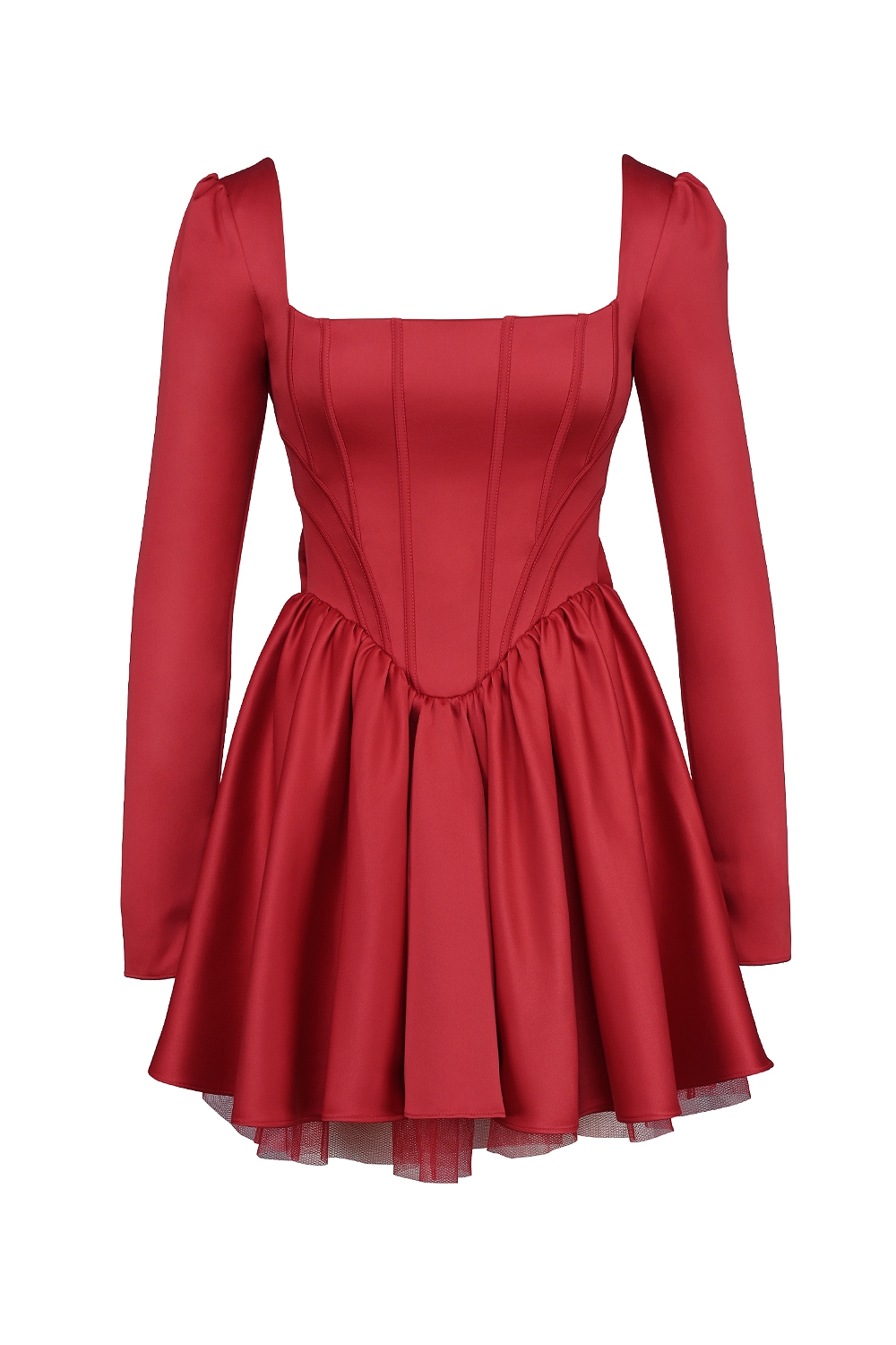 Nina Holly Red Removable Bow Tulle Mini Dress — image 15