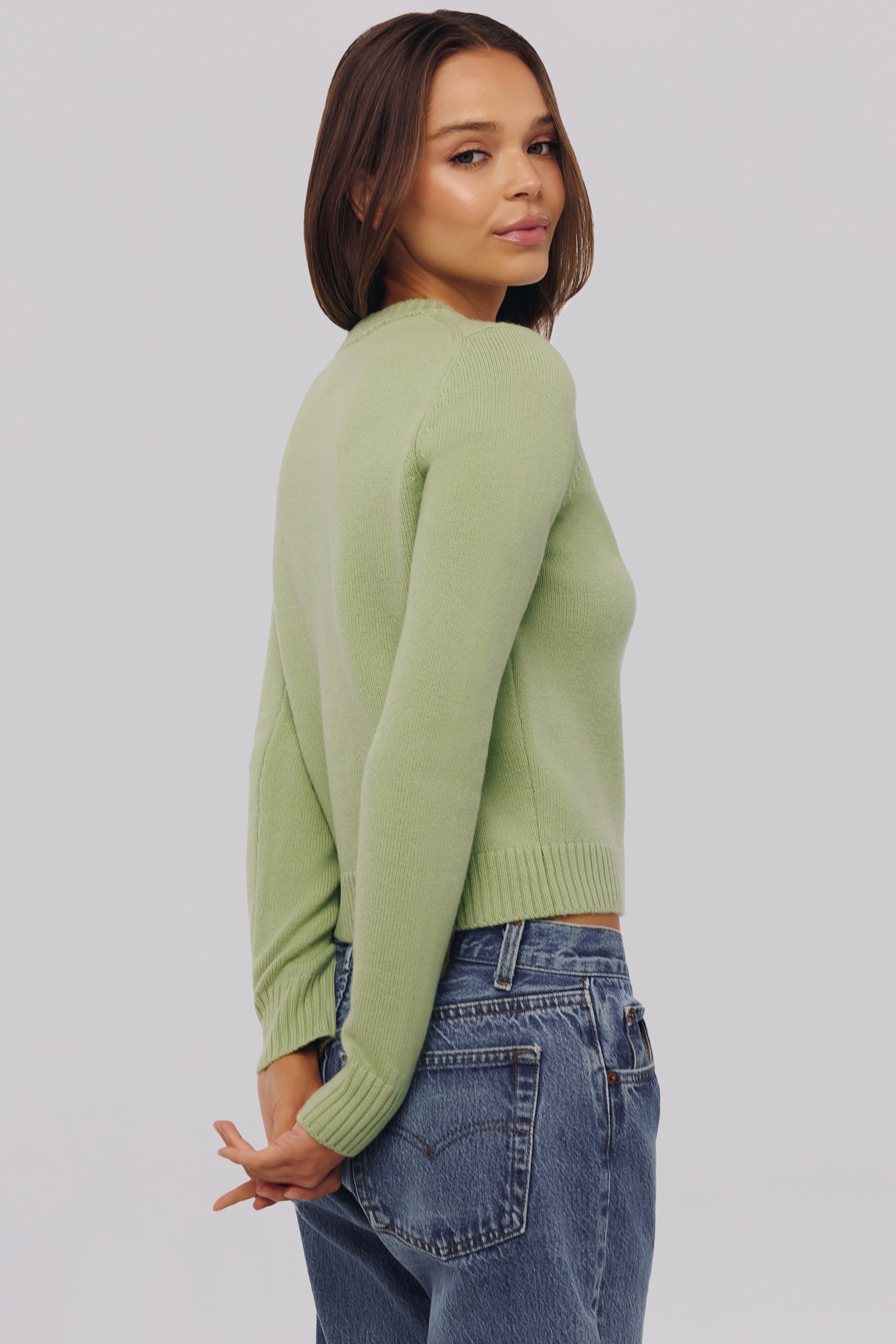 Signature Matcha Cashmere + Merino Wool Cardigan — image 2