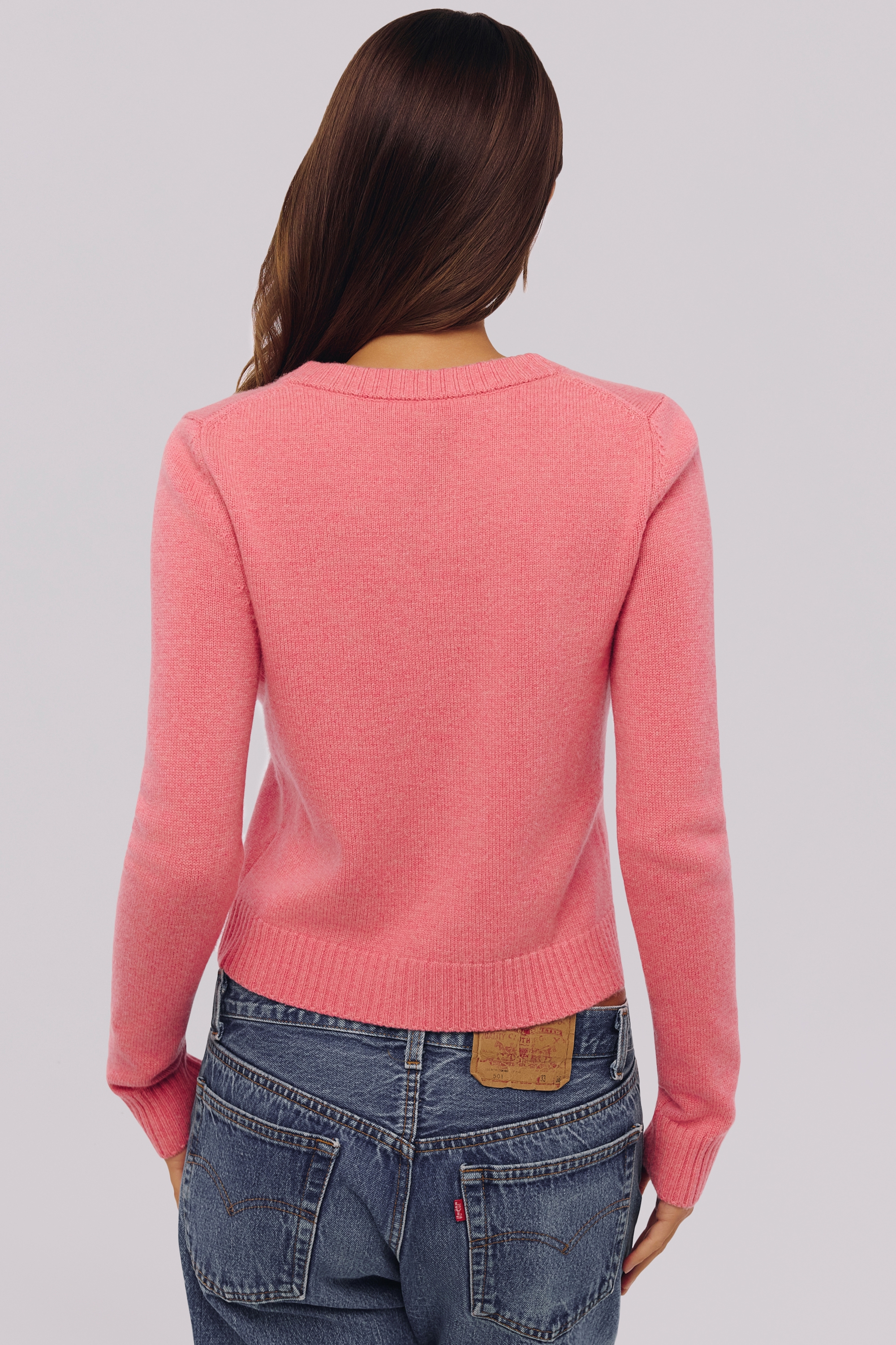 Signature Raspberry Cashmere + Merino Wool Cardigan — image 9